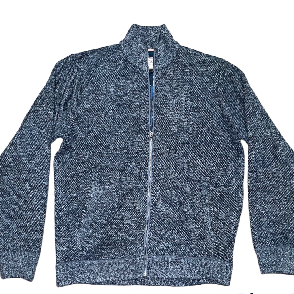 Blue RHINELAND FULL-ZIP FLEECE-LINED SWEATER (Large)